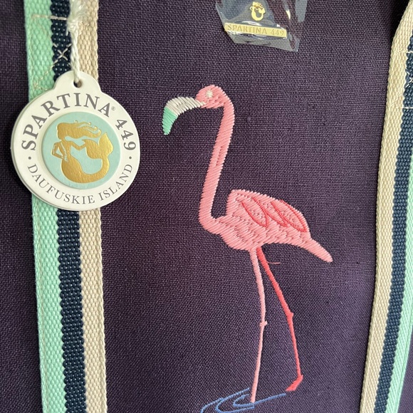Spartina navy blue flamingo tote New with tags - Picture 2 of 6
